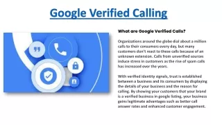 Google Verified Calling | Google Phone Verified Calls | Google Voice Call