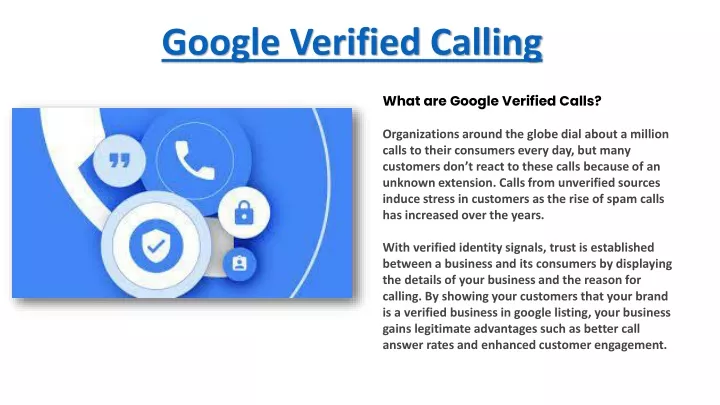 google verified calling