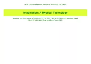 { PDF } Ebook Imagination A Mystical Technology 'Full_Pages'