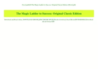 Free [epub]$$ The Magic Ladder to Success Original Classic Edition (Ebook pdf)