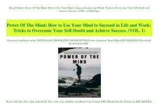 {Read Online} Power Of The Mind How to Use Your Mind to Succeed in Life and Work Tricks to Overcome Your Self-Doubt and