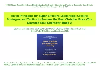 [BOOK] Seven Principles for Super-Effective Leadership Creative Strategies and Tactics to Become the Best Christian Boss