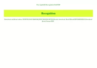Free [epub]$$ Recognition Full PDF