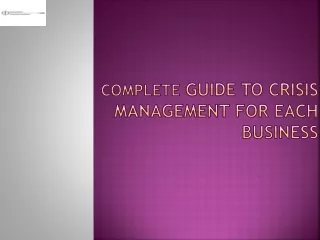 complete guide to crisis management for each business