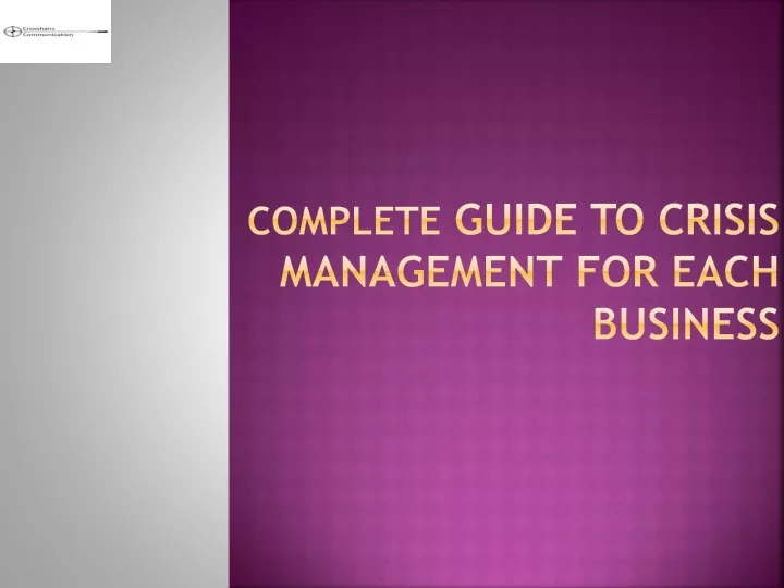 complete guide to crisis management for each business