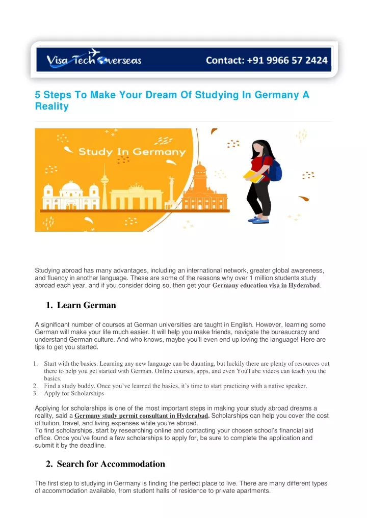 5 steps to make your dream of studying in germany