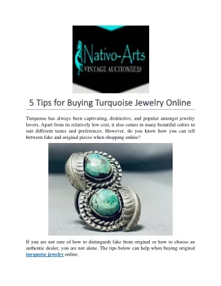 5 Tips for Buying Turquoise Jewelry Online
