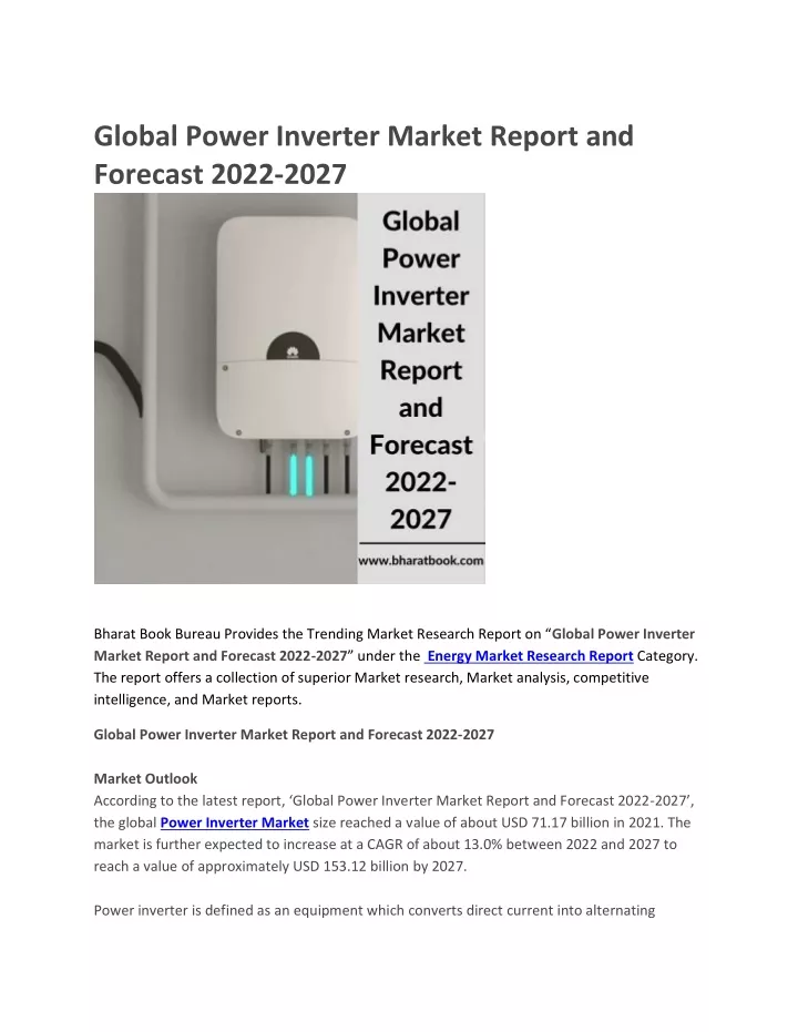 global power inverter market report and forecast