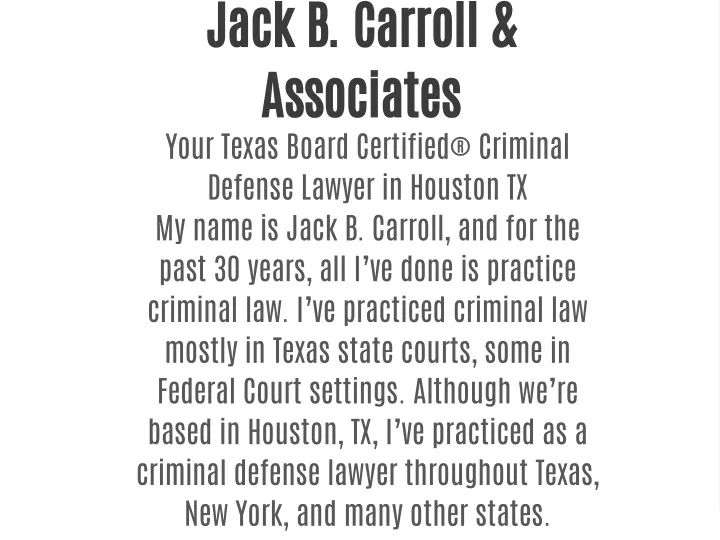 jack b carroll associates your texas board