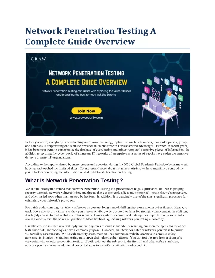 network penetration testing a complete guide