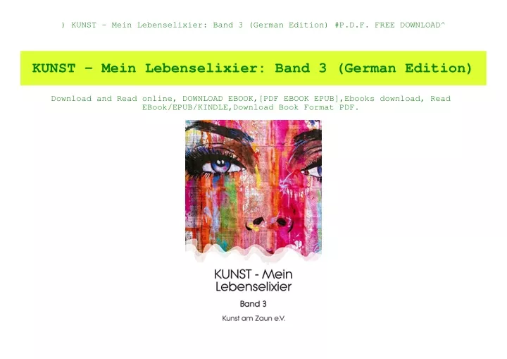 kunst mein lebenselixier band 3 german edition
