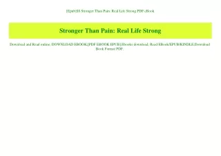 [Epub]$$ Stronger Than Pain Real Life Strong PDF eBook