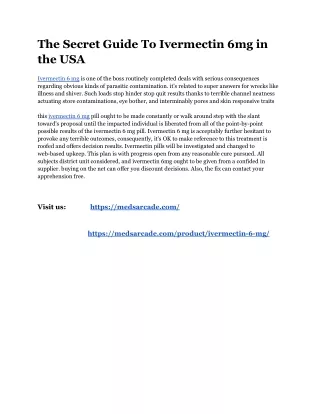 the secret guide to ivermectin 6mg in the usa