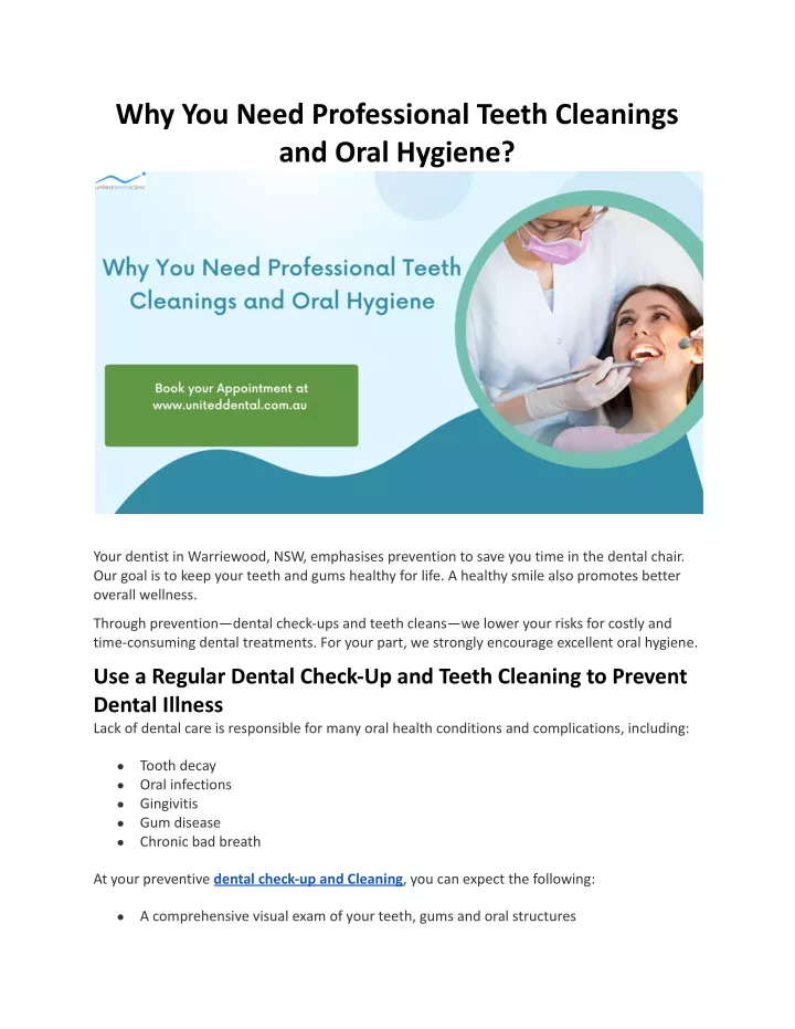 why you need professional teeth cleanings