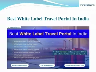 Best White Label Travel Portal In Indi