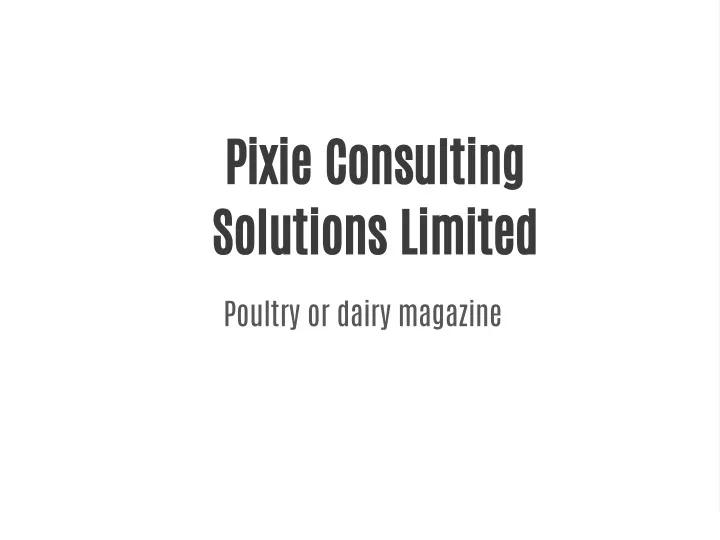 pixie consulting solutions limited