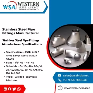 Top Quality Pipe Fittings Manufacturers in india