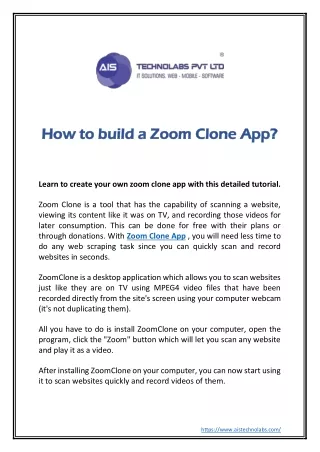 Build your own Zoom Clone App And Rank Your Business Next Level.