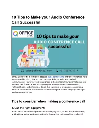 10 tips to make your audio conference call