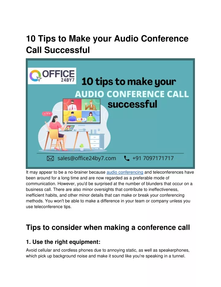 10 tips to make your audio conference call