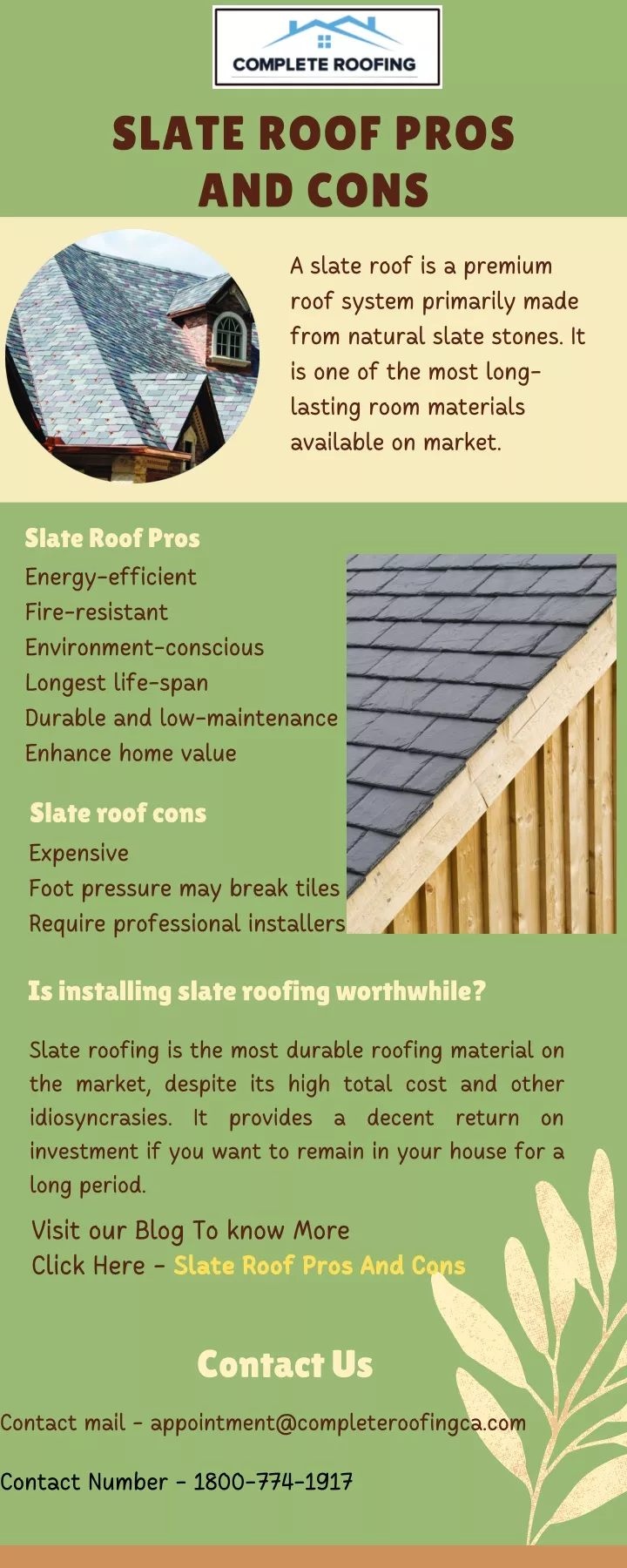 slate roof pros and cons