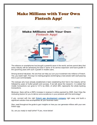 make millions with your own fintech app