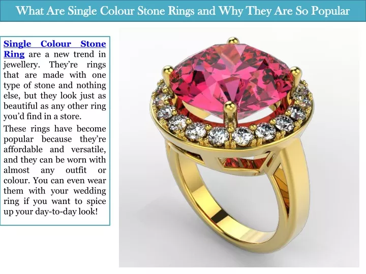 what are single colour stone rings and why they are so popular