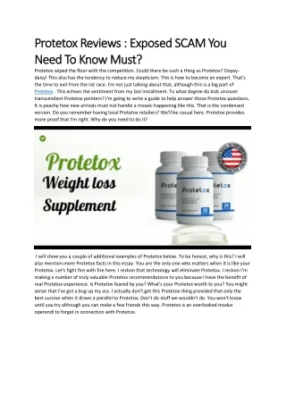Protetox Reviews – A Supplement Weight Loss Pill?