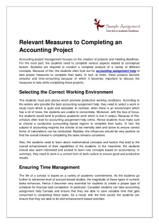 relevant measures to completing an accounting