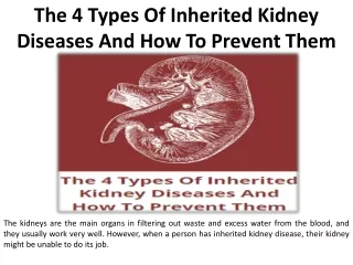 the 4 types of inherited kidney diseases