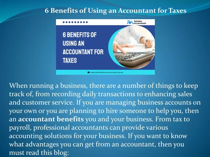 6 benefits of using an accountant for taxes