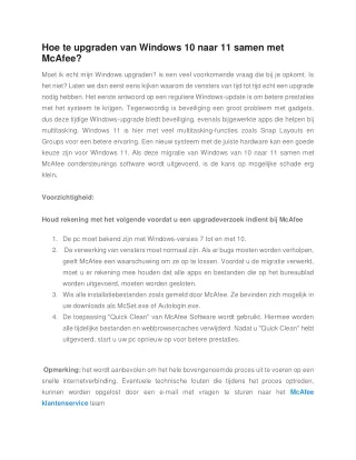 Hoe te upgraden van Windows 10 naar 11 samen met McAfee?