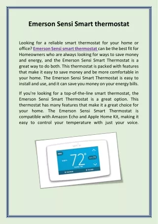 Emerson Sensi Smart Thermostat