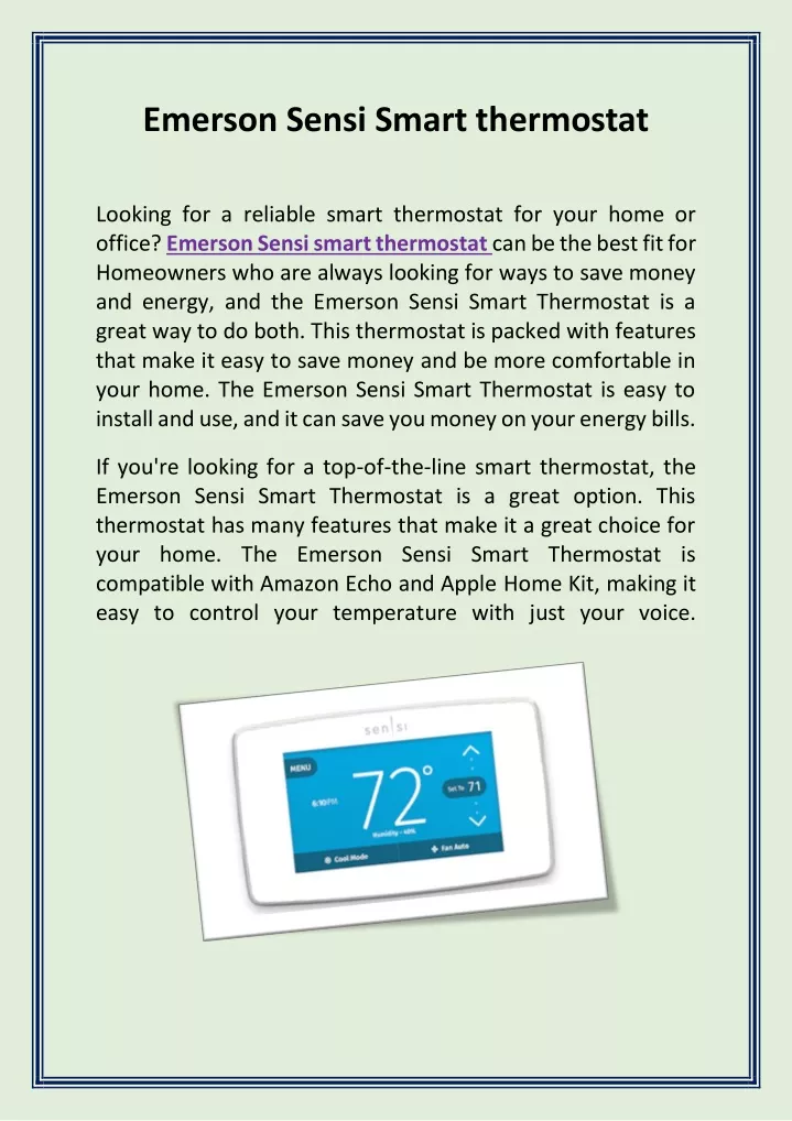 emerson sensi smart thermostat