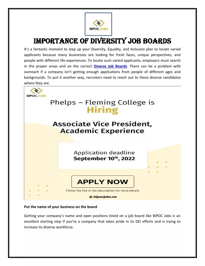 importance of diversity job boards importance