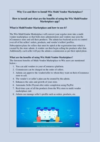 why use and how to install wix multi vendor