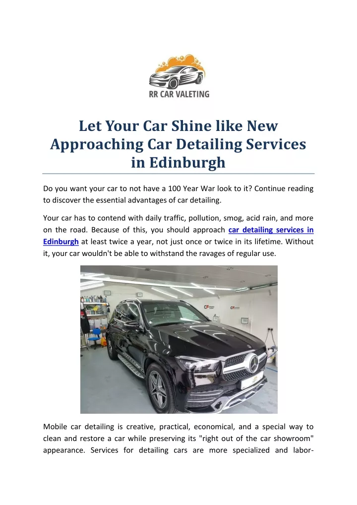 let your car shine like new approaching