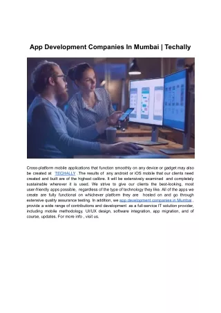 app development companies in mumbai techally