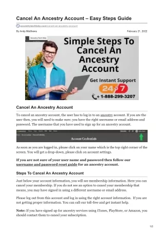 Cancel An Ancestry Account  Easy Steps Guide