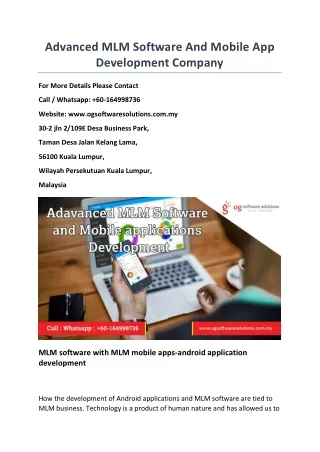 advanced mlm software and mobile app development