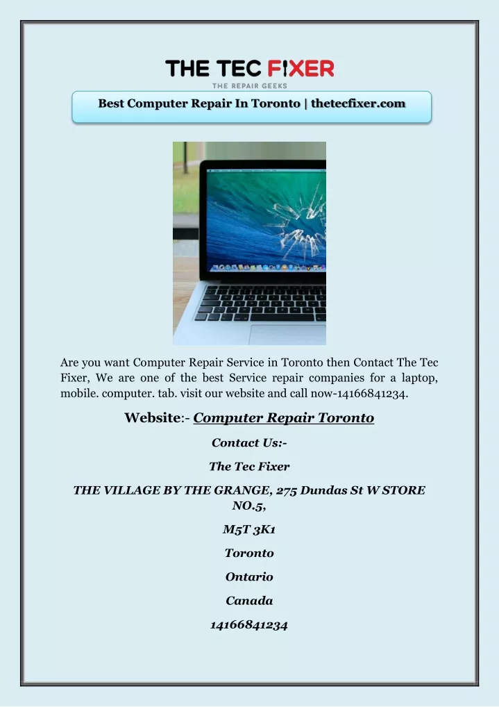 best computer repair in toronto thetecfixer com