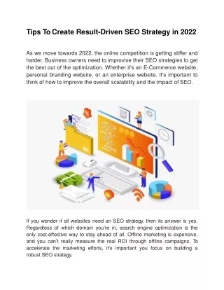tips to create result driven seo strategy in 2022