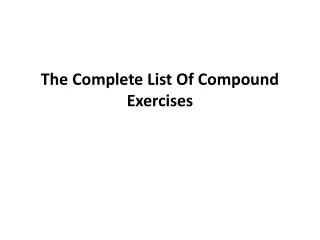 the complete list of compound exercises