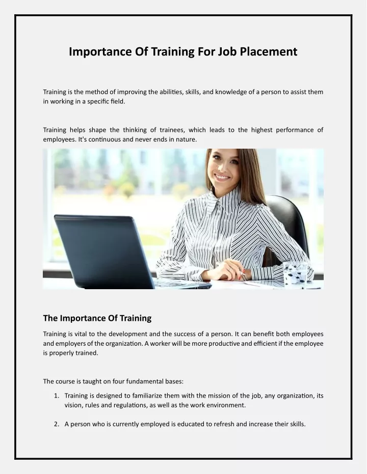 importance of training for job placement