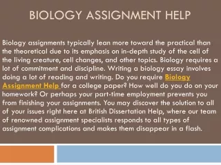biology assignment help