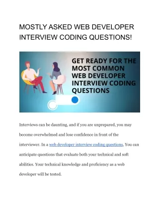 Web developer interview coding questions and answers