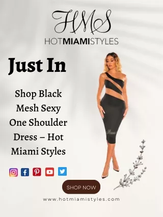Shop Black Mesh Sexy One Shoulder Dress – Hot Miami Styles