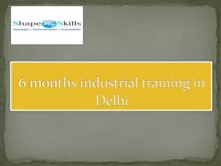6 months industrial training in Delhi