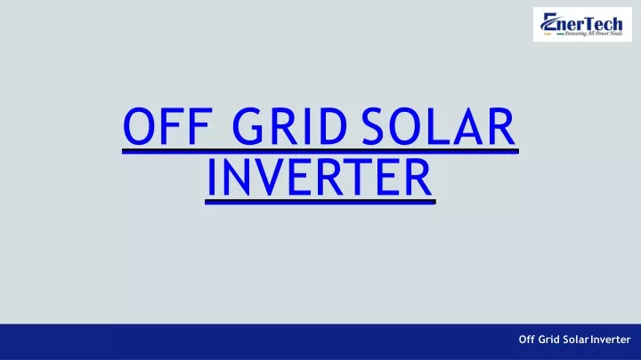 off grid solar