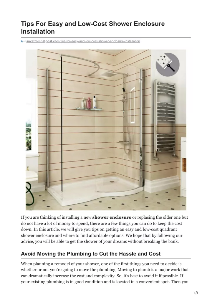 tips for easy and low cost shower enclosure